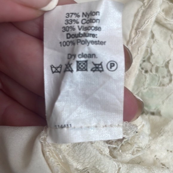 Madewell cream floral lace short sleeve blouse size medium - Picture 10 of 13